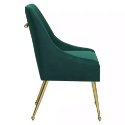 Kirklands Home Velvet Gold Maxine Dining Chair Green Outlet