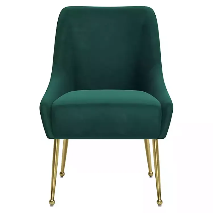Kirklands Home Velvet Gold Maxine Dining Chair Green Outlet