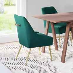 Kirklands Home Velvet Gold Maxine Dining Chair Green Outlet