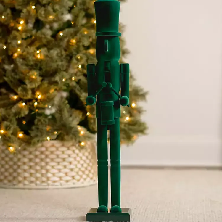 Christmas Decorations>Kirklands Home Velvet Nutcracker Statue Green
