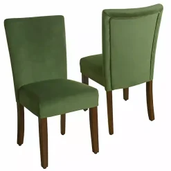 Kirklands Home Velvet Parsons Chairs, Set of 2 Green Best