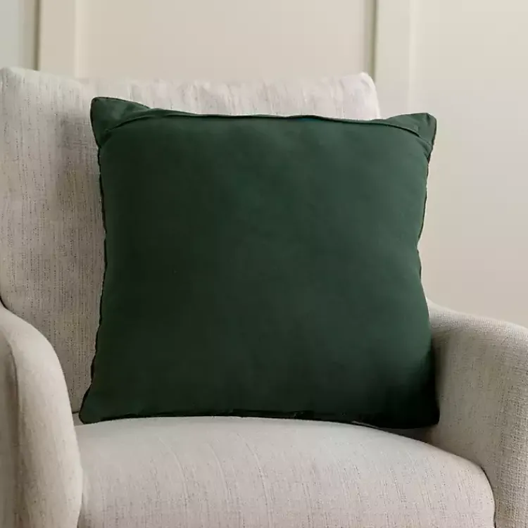 Pillows>Kirklands Home Velvet Quilted Pillow, 22 in. Green