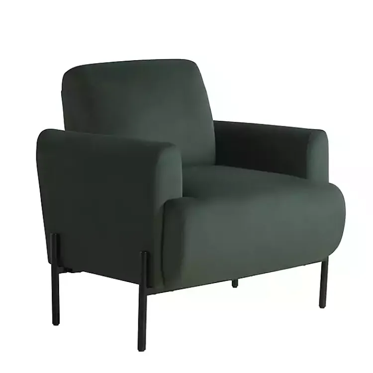 Kirklands Home Velvet Upholstered Knox Accent Chair Green New