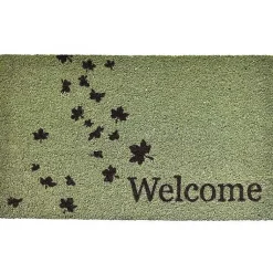 Fall>Kirklands Home Green Welcome Leaves Doormat