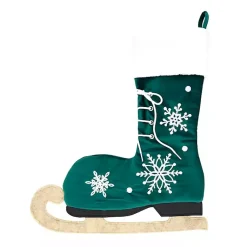 Christmas Stockings & Stocking Holders>Kirklands Home Winter Skate Stocking Green