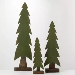 Christmas Decorations>Kirklands Home Wood Christmas Tree Statues, Set of 3 Green