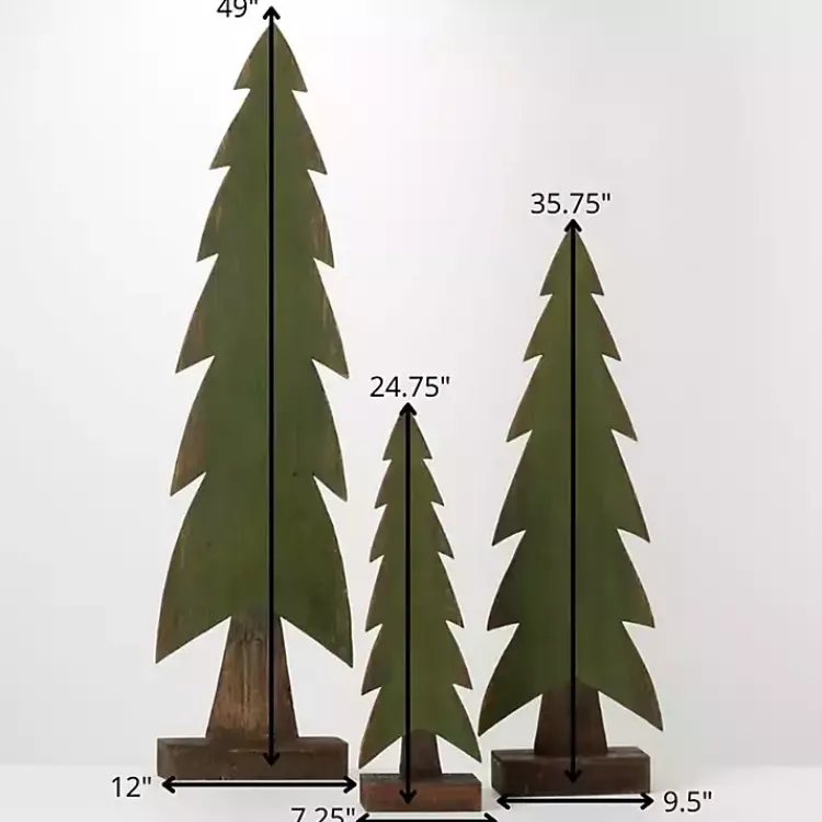 Christmas Decorations>Kirklands Home Wood Christmas Tree Statues, Set of 3 Green