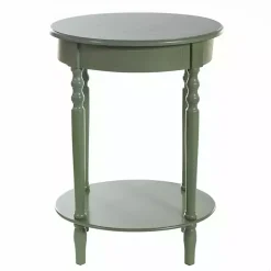 Kirklands Home Wood Oval Emily Accent Table Green Clearance