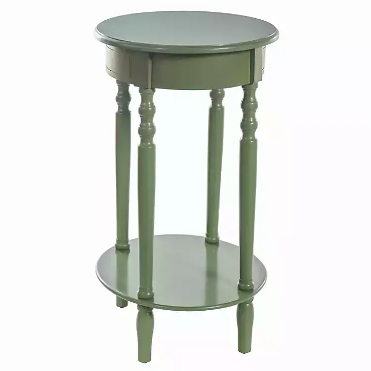 Kirklands Home Wood Oval Emily Accent Table Green Clearance