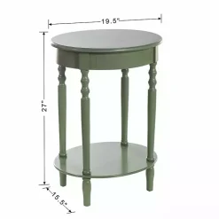 Kirklands Home Wood Oval Emily Accent Table Green Clearance