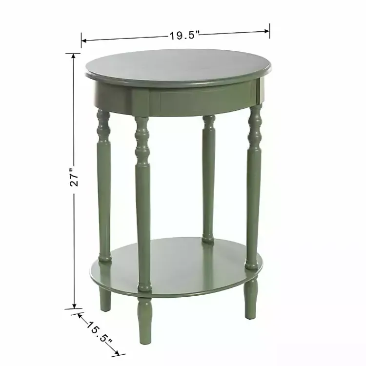 Kirklands Home Wood Oval Emily Accent Table Green Clearance