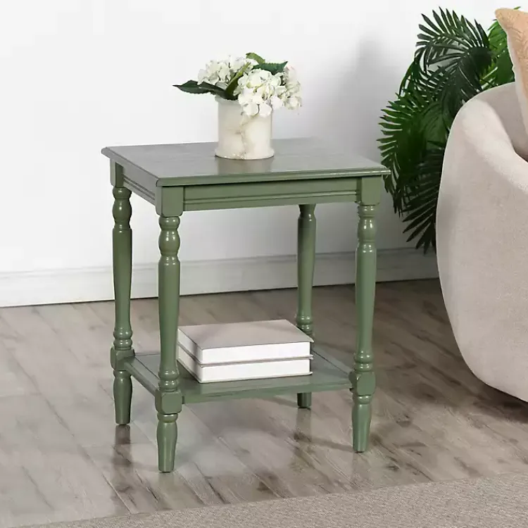 Kirklands Home Wood Sybil Accent Table Green Best