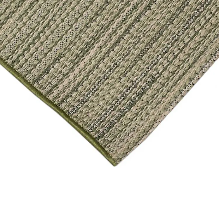 Kirklands Home Woven Lines Indoor/Outdoor Accent Rug, 2x3 Green New