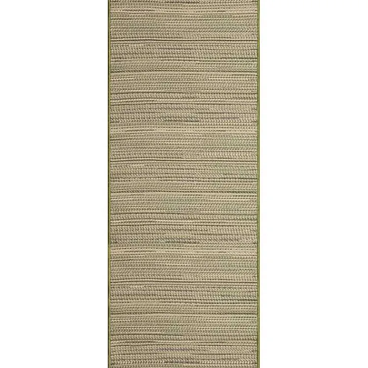 Kirklands Home Woven Lines Indoor/Outdoor Runner, 1x4 Green Outlet