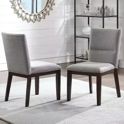 Kirklands Home Greige and Walnut Dining Chairs, Set of 2 Discount