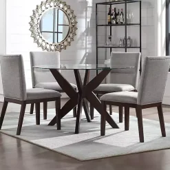 Kirklands Home Greige and Walnut Dining Chairs, Set of 2 Discount