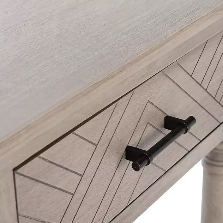 Kirklands Home Greige Chevron 2-Drawer Console Table Gray Clearance