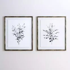 Kirklands Home Greige Leaves II Bamboo Frame Art Print