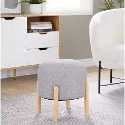 Kirklands Home Grey Michelle Ottoman Gray Clearance