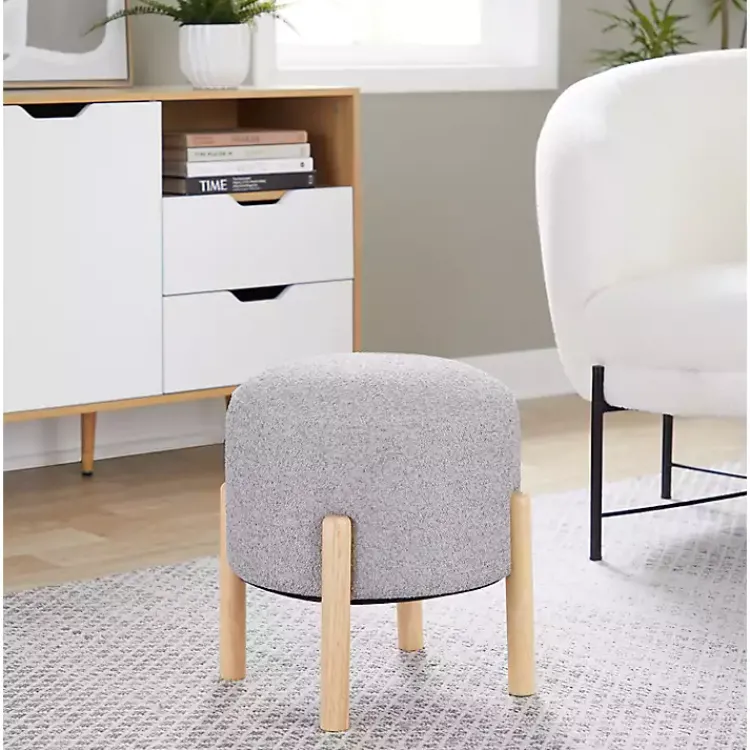 Kirklands Home Grey Michelle Ottoman Gray Clearance