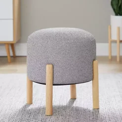 Kirklands Home Grey Michelle Ottoman Gray Clearance