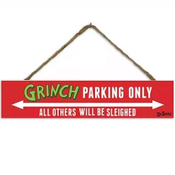 Christmas Art & Wall Decor>Kirklands Home Grinch Parking Only Hanging Wall Plaque Red