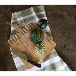 Kirklands Home Grooves Hand Carved Mango Wood Cutting Board Brown Outlet