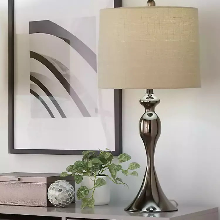 Kirklands Home Gunmetal Ashland Table Lamps, Set of 2 Silver Sale
