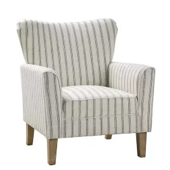 Kirklands Home Gustaf Gray Striped Armchair Best