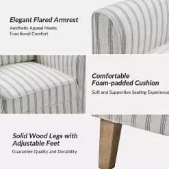 Kirklands Home Gustaf Gray Striped Armchair Best