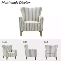 Kirklands Home Gustaf Gray Striped Armchair Best