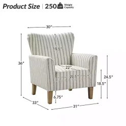 Kirklands Home Gustaf Gray Striped Armchair Best