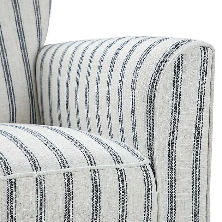 Kirklands Home Gustaf Navy Striped Armchair Outlet