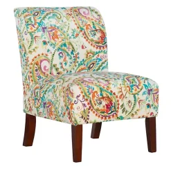 Kirklands Home Hailey Bright Paisley Curved Back Slipper Chair Multi