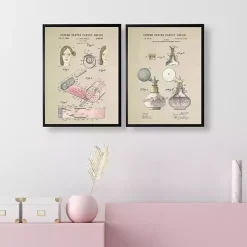 Kirklands Home Hair Rollers Patent Framed Art Print Outlet