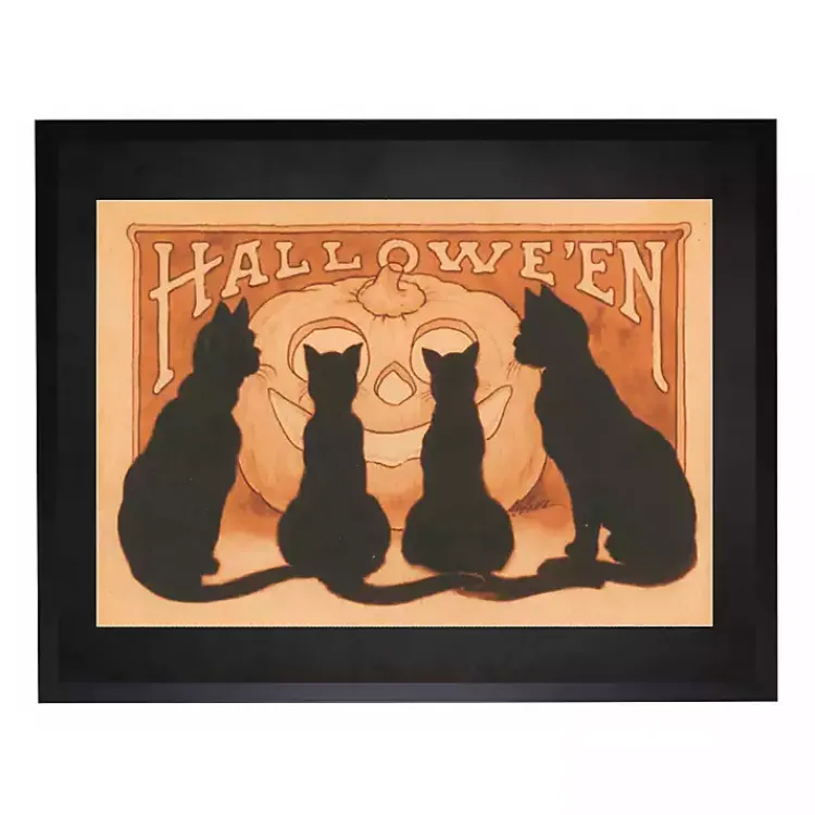 Halloween>Kirklands Home Halloween Black Cats Framed Wall Art