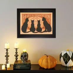 Halloween>Kirklands Home Halloween Black Cats Framed Wall Art