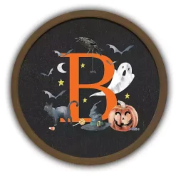 Halloween>Kirklands Home Halloween Monogram B Brown Framed Wall Plaque