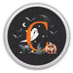 Halloween>Kirklands Home Halloween Monogram C White Framed Wall Plaque