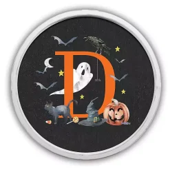 Halloween>Kirklands Home Halloween Monogram D White Framed Wall Plaque