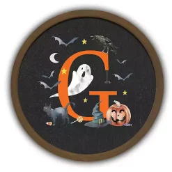 Halloween>Kirklands Home Halloween Monogram G Brown Framed Wall Plaque
