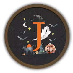Halloween>Kirklands Home Halloween Monogram J Brown Framed Wall Plaque