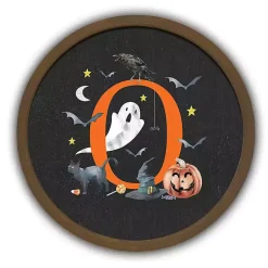 Halloween>Kirklands Home Halloween Monogram O Brown Framed Wall Plaque