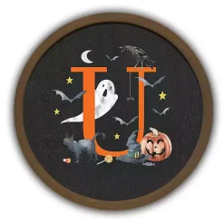 Halloween>Kirklands Home Halloween Monogram U Brown Framed Wall Plaque