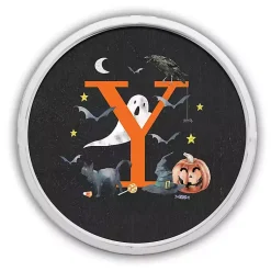 Monogram Seasonal Decor>Kirklands Home Halloween Monogram Y White Framed Wall Plaque