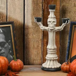 Halloween>Kirklands Home Halloween Skeleton Candelabra