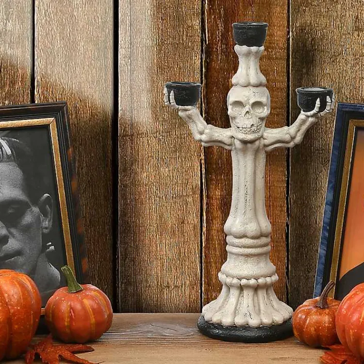 Halloween>Kirklands Home Halloween Skeleton Candelabra