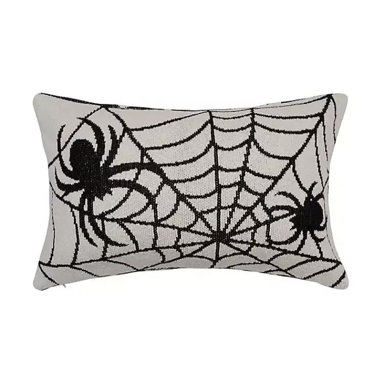 Halloween>Kirklands Home Halloween Spider Web Knit Lumbar Pillow