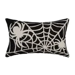 Halloween>Kirklands Home Halloween Spider Web Knit Lumbar Pillow