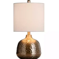 Kirklands Home Hammered Brass Accent Table Lamp White Hot